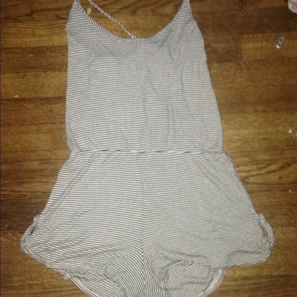 Black and white striped Romper